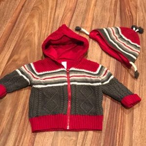Baby Gap Hooded Sweater & Matching Hat